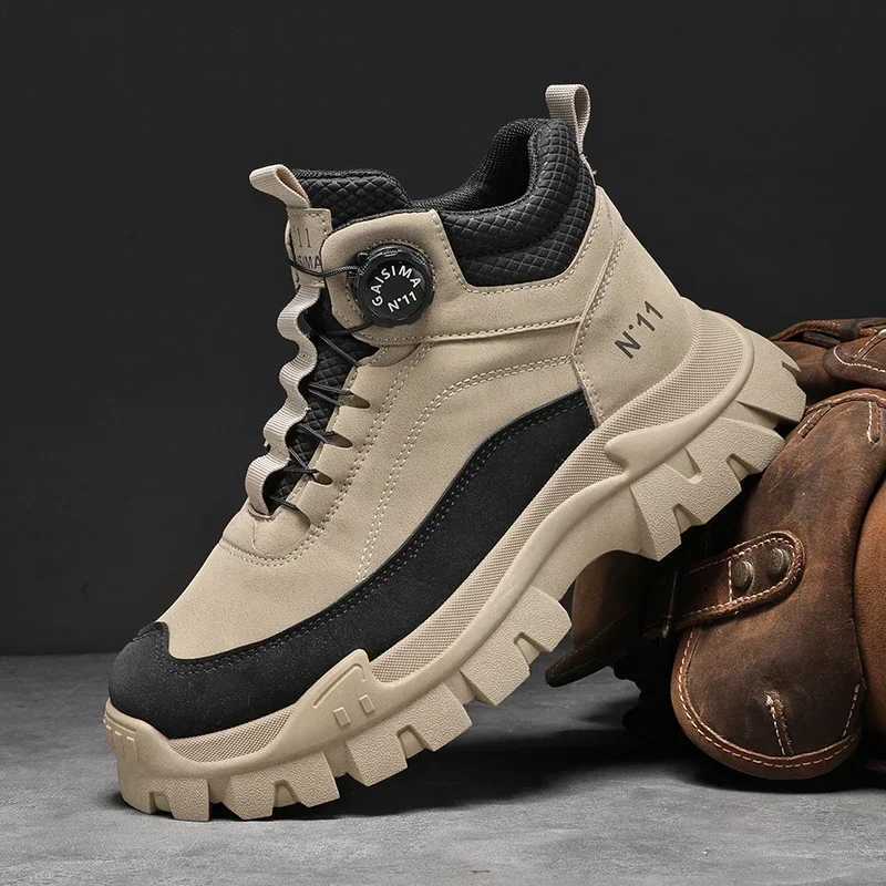 Mens Short Boots 2024 Winter New Thick Soled Work Casual Shoes Waterproof NonSlip Sneakers Male Tenis Shoes Outdoor Boots Men Z251029