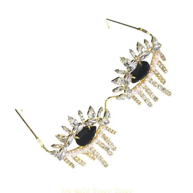 C71B Stylish Eyeglass Frame with Fringe Decoration Elegant Face Jewelry for Daily Life Parties Gatherings and TravelsW251029