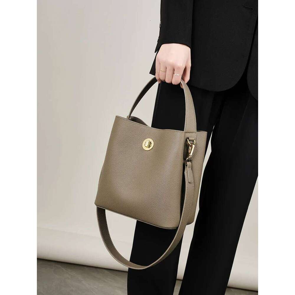 Bag 2025 spring/summer new bucket leather one-shoulder crossbody large-capacity handbag women's bag
