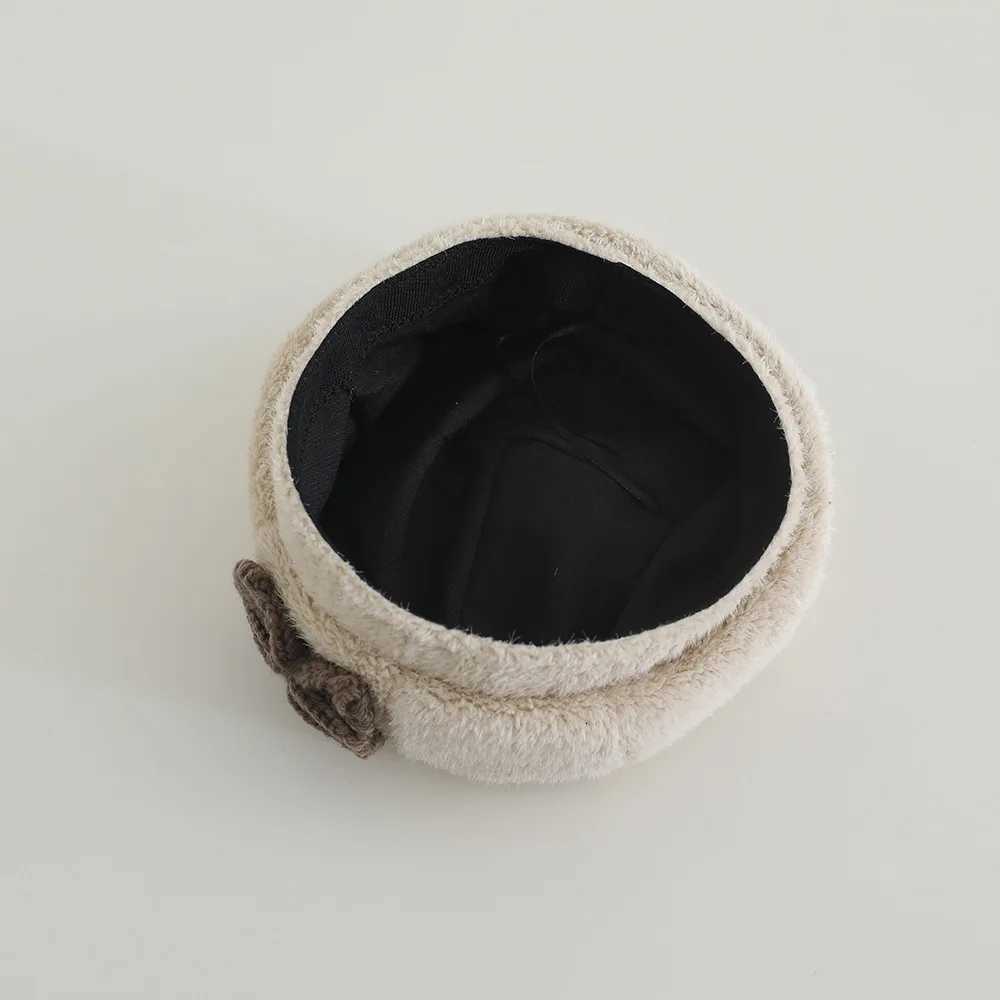 Childrens Knitted Woolen Beret Hat Princess Style Autumn Winter New Arrival Candy Color Painter Hat for Baby Girls251028