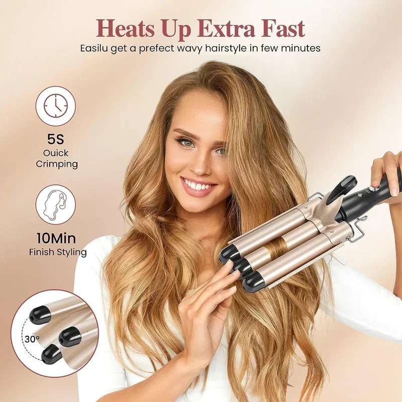 Professional Hair Curling Iron Ceramic Triple Barrel Hair Curler Irons Hair Wave Waver Styling Tools Hair Styling Appliances 251029