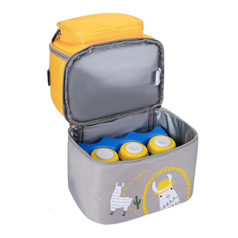 Large Capacity Double Layer Lunch Bag Thermal Mommy Cooler Backpack Portable Breast Milk Preservation Bags Insulated Ice Pack 251029