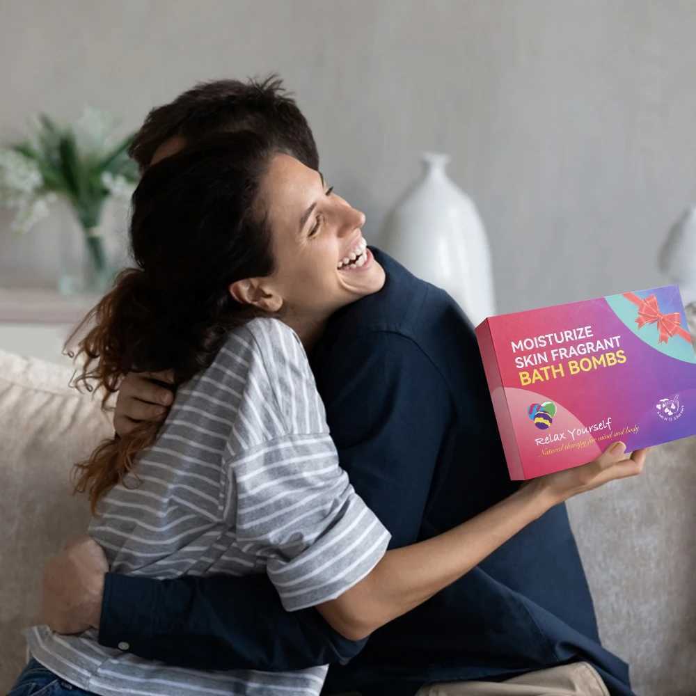 Bath Bombs Gift Set 12Pack Handmade Natural Organic Ingredients Spa Relaxing Gifts for Women Men Aromatherapy Bubble Bat L251029