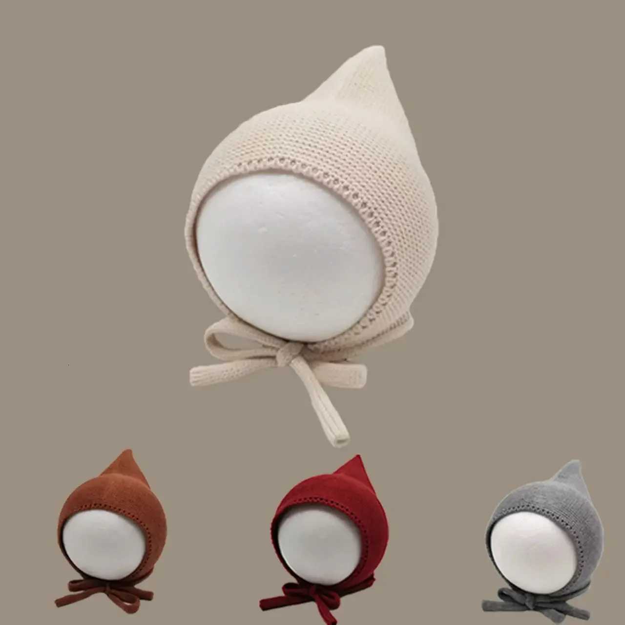 Winter Baby Knit Hat Cute Solid Color Infant Beanie Cap Thick Warm Woolen Lacing Bonnet Kids Christmas Caps251028