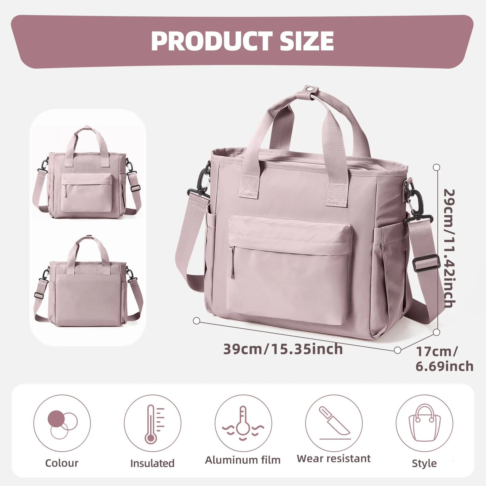 Large Lunch Bag Insulated Cooler Bag Lunch Box Thermal Bag for Work Picnic Portable Cool Box Reusable Tote Lunch Bag Carry Bag 251029