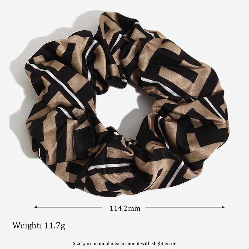 WithyooSatin Coffee Printed Scrunchie for Women and Girl Simple Ponytail Hair Accessories New Fashion 2025W251028