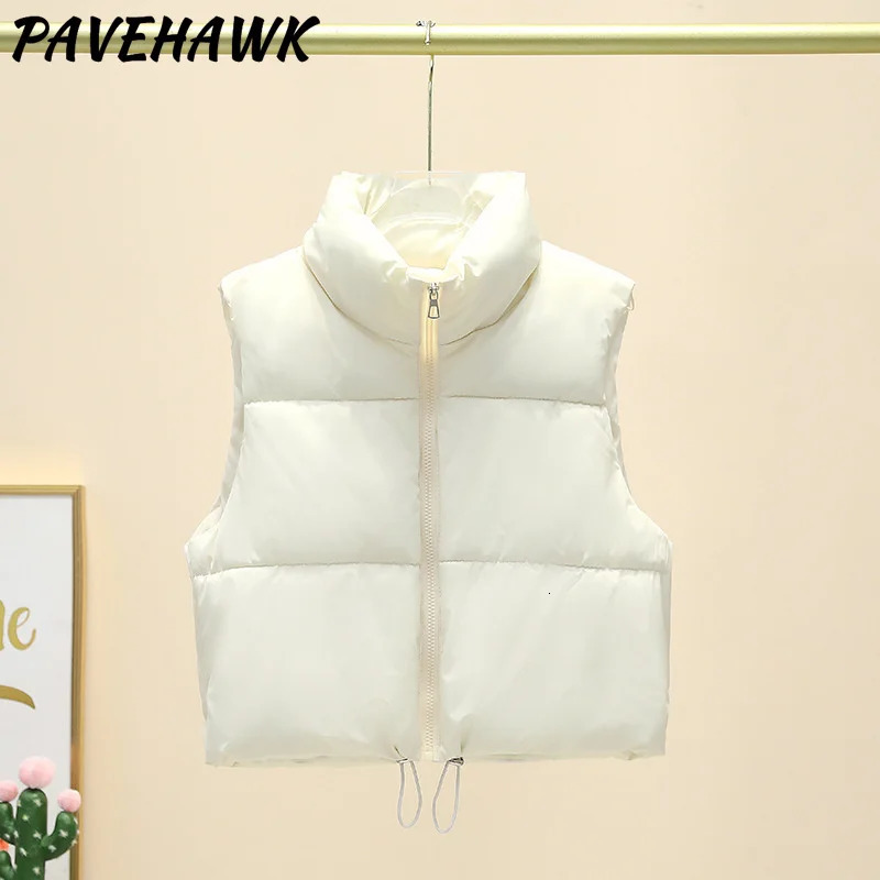 Women Autumn Winter Short Down Vest Stand Collar Warm Casual Elegant Sleeveless Coats Outdoor Quilted Travel Jackets Clothes 251029