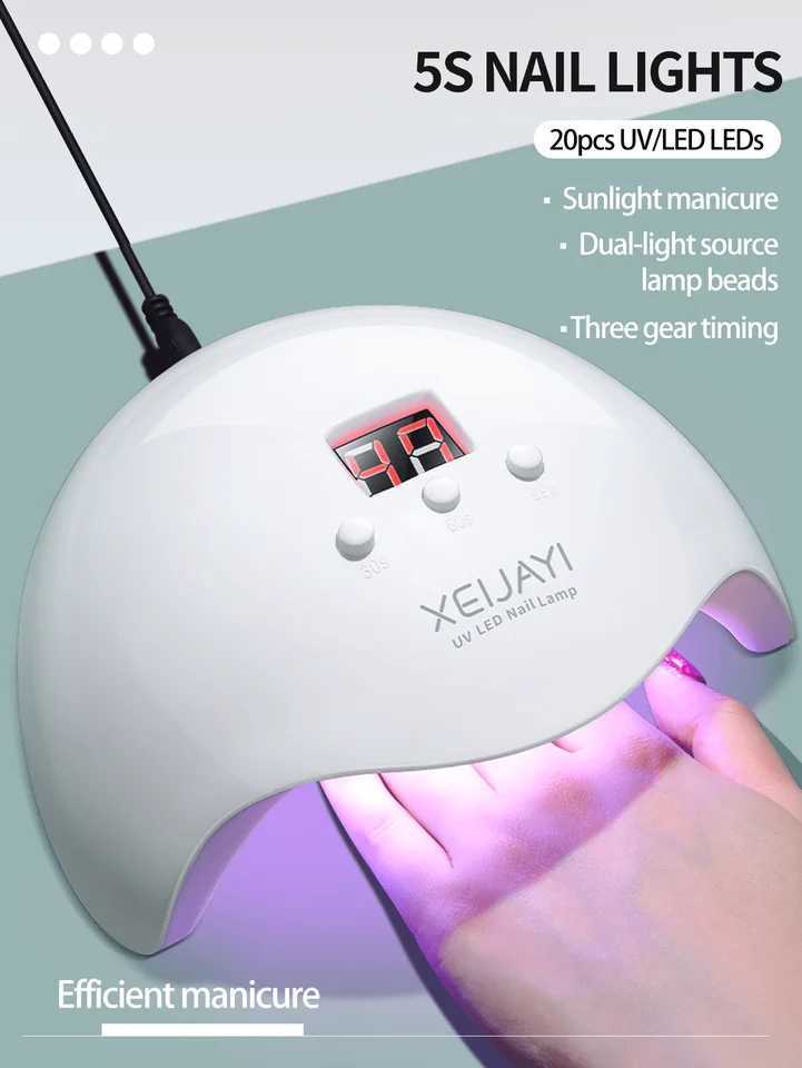 XEIJAYI 1Pc White UV LED Nail Lamp 20 Lamp Beads Nail Dryer Gel Polish Light UV Nail Light With 3 Timer Setting LED Dryer J251115