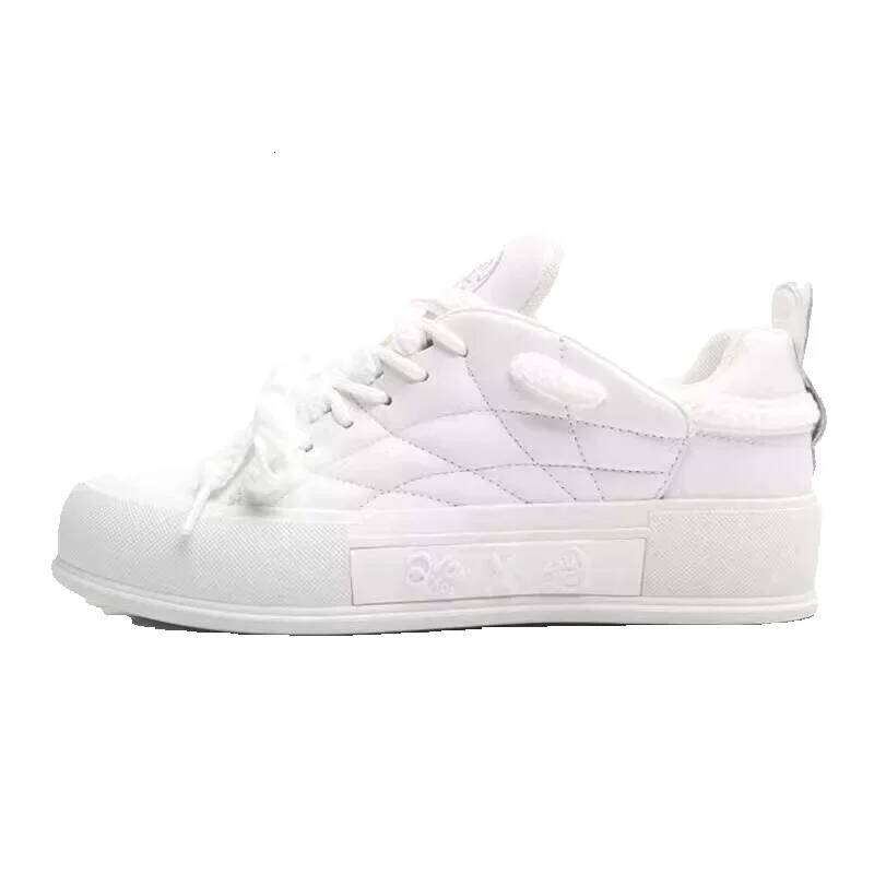 Jifffly x Qingwantian Q.VONTON Women's Versatile Beige Shoes Thick Sole Height Increasing Casual Sports Sneakers