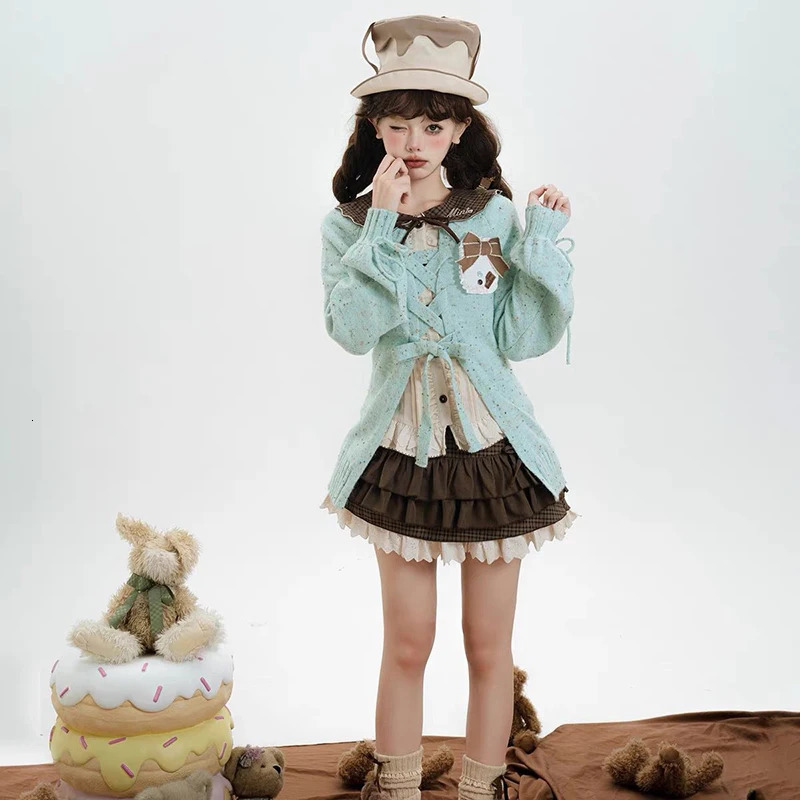 Japanese Sweet Lolita Mini Skirts Women Y2K Kawaii Lace Patchwork Bow Cake Skirt Femme High Waist Preppy All Match A Line Skirts 251028