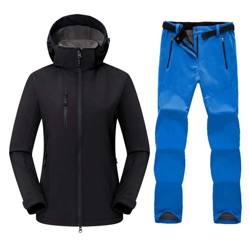 Autumn Winter Women Camping Jacket Trekking Pants Thermal Waterproof Fleece Softshell Hiking Ski Suit Outdoor Sports Tracksuit J251029