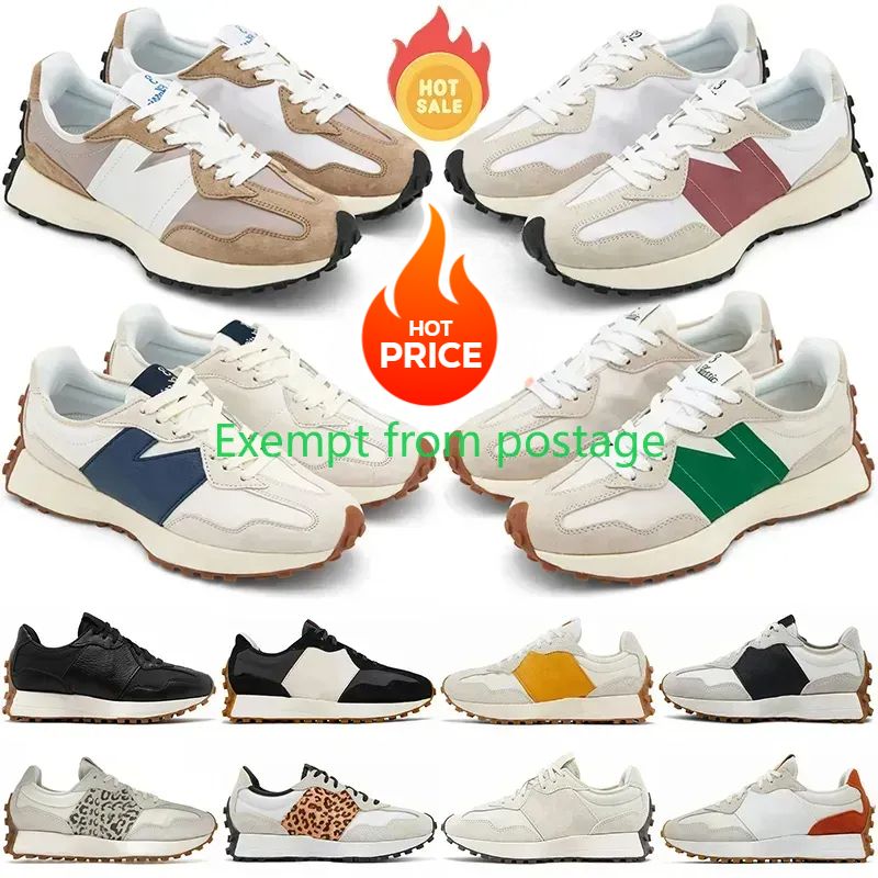 Designer Shoes Running Shoes Men's and women's New 327s sneakers Sea Salt Vintage beige Brown Suede Print Black White Orange men's and women's outdoor sports sneakers