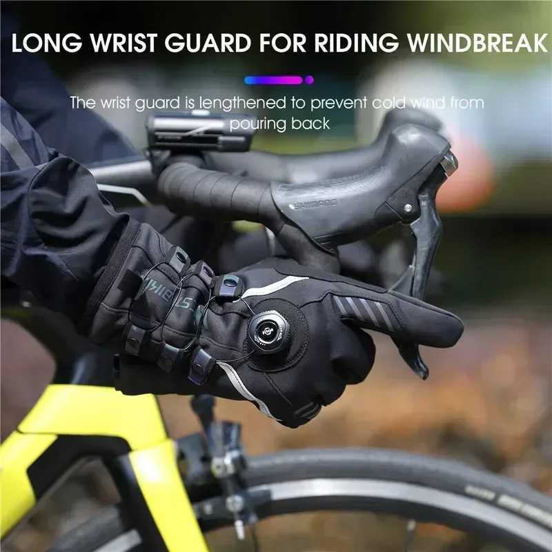 WEST BIKING Twist Locking Cycling Gloves Winter Thermal Water Repellent Touch Screen Gloves MTB Road Bike Warm Sport Gear J251029