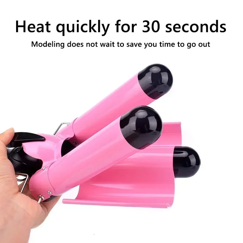 Electric Curling Stick Egg Roll Korean Style Water Ripple Perm Threetube Curling Iron Wave Waver Styling Tools Hair Styler Wand 251029