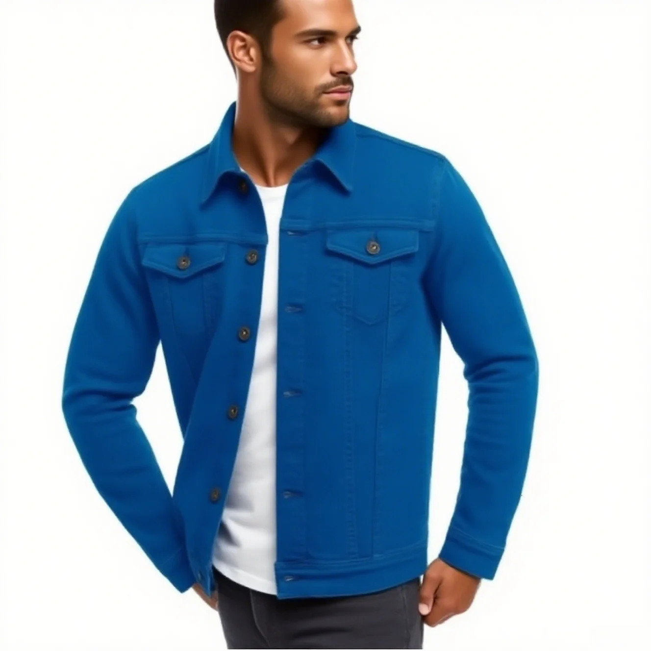 Autumn Men Solid Denim Jackets Fashion Motorcycle Vintage Jeans Hommes Slim Fit Cotton Casual Black Blue Coats 251029