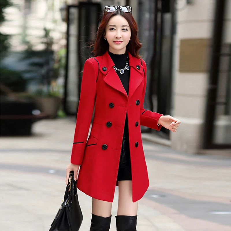 Autumn Winter Women Wool Coat Ladies Woolen Long Coat Female Fashion Slimfit DoubleBreasted Jacket with Belt S3XL 251029