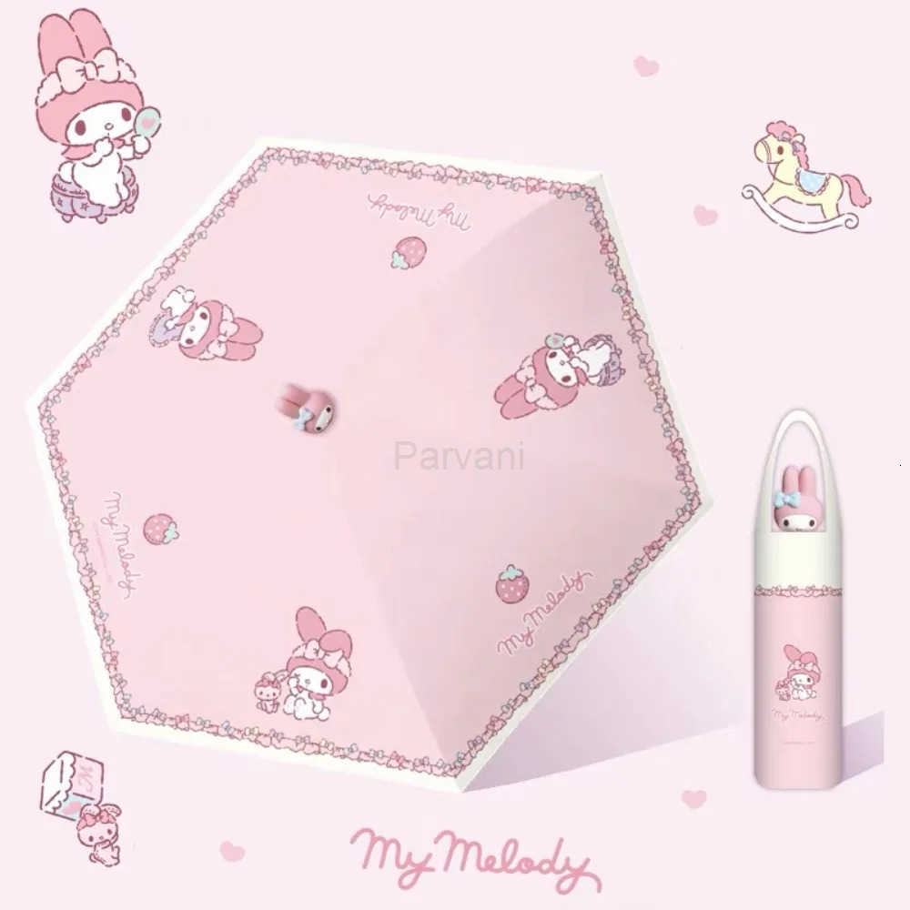 Sanrio Sanrio Cute Umbrellas My Melody Kuromi Cartoon 3D Doll Head Simple Fresh Fashion and Exquisite Ultravioletproof Umbrella Gifts L251029