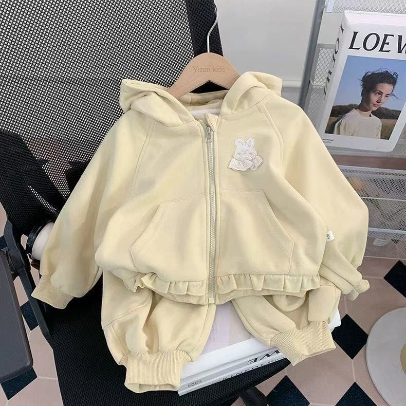 Designer Women's Set Spring and Autumn Fashion Baby Girl hooded sweatshirt jacket long pants two-piece set hoodie