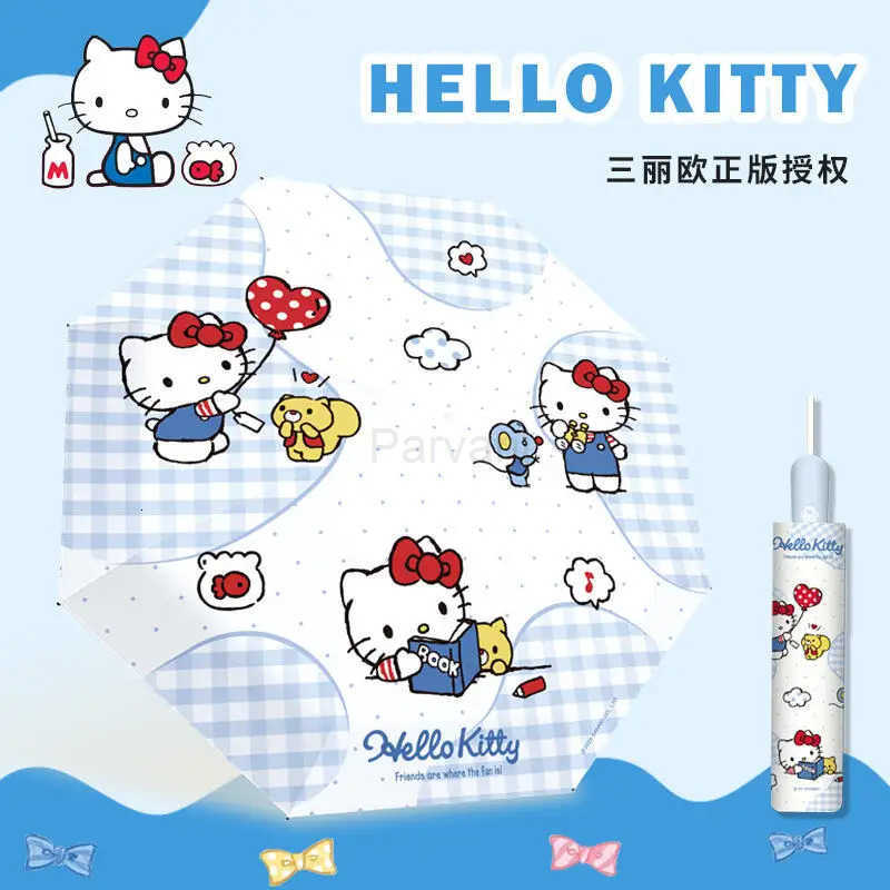Sanrio Sanrio Hello Kitty Foldable Umbrella Kawaii Anime Cartoon Sunscreen Uv Protection Foldable Sunshine and Rain Dual Use Umbrella L251029