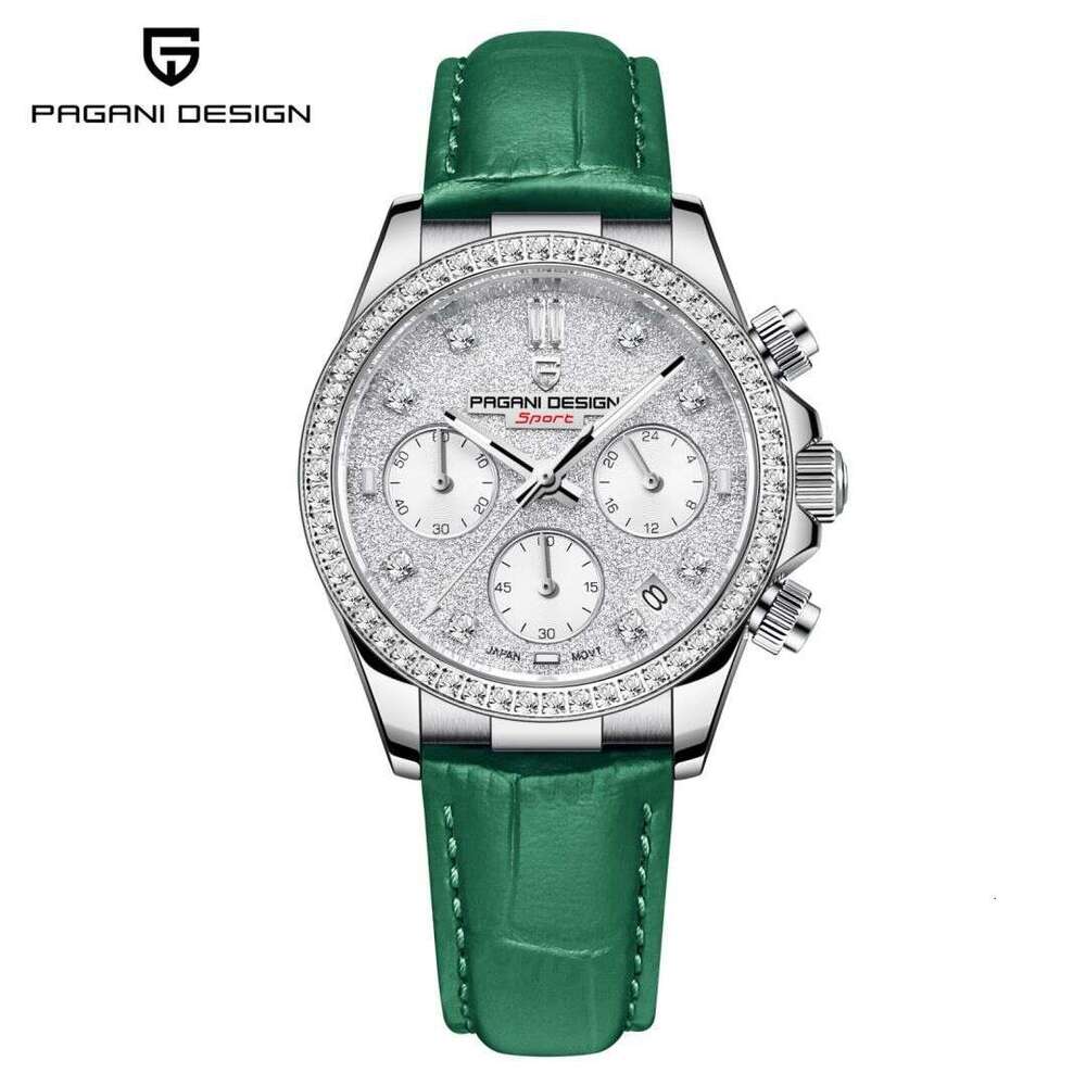 PAGANI DESIGN Fashion Diamond Face Calendar Luminous Stainless Steel Women's PD1730 Quartz Watch
