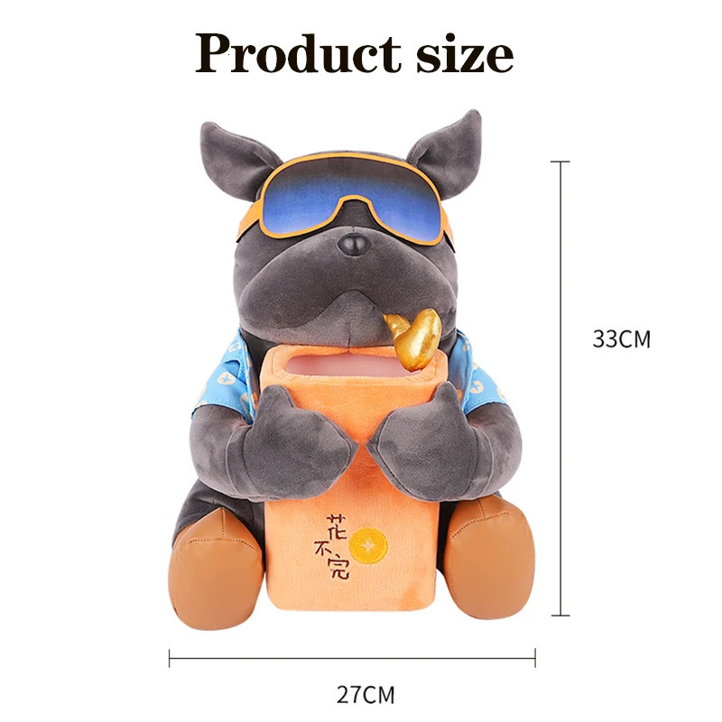 2 In 1 Car Tissue Box Doll Cartoon Garbage Can Dog Monkey Rabbit Short Plush Car Tissue Holder Car Tissue Box Car Accessories 251029