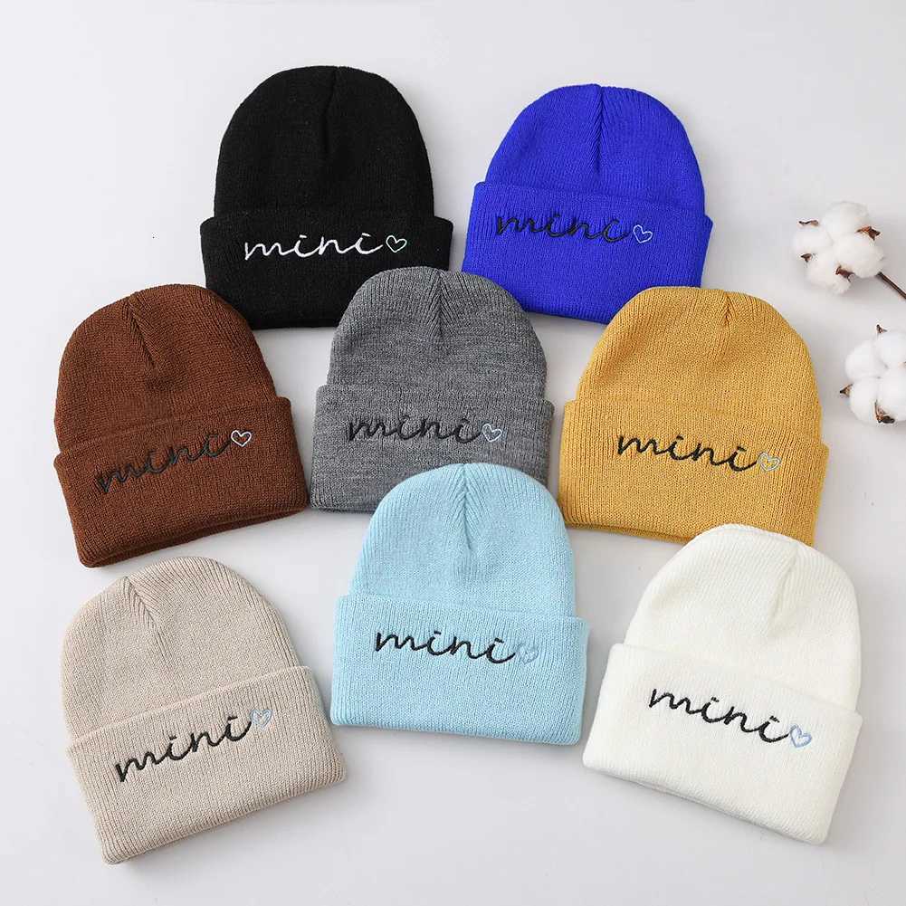 03Y Knitted Beanie for Baby Girls Baby Boys Winter Warm Hat Letter Mini Printed Knitting Bonnet Newborn Infant Knit Hat Beanies251028