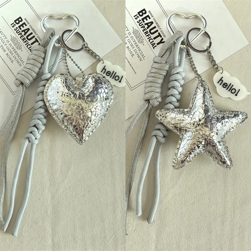 Y2k Leather Rope Keychain Star Cute Dachshund Bag Pendant 3d Creative Cartoon Keyring Antilost Mobile Phone Lanyard Bag Pendant 251029