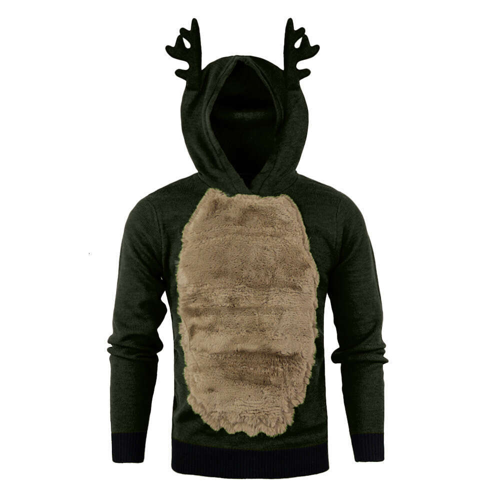 Mens Womens Christmas 3D Elf Print Hoodie Casual Long Slve Sweatshirt with Pockets winter
