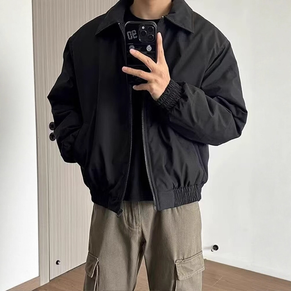 American Style Pilot Baseball Jacket For Men Loose Casual High-end Feel Designer Jacket Cool Versatile Turn-down Collar Short Jacket Coat