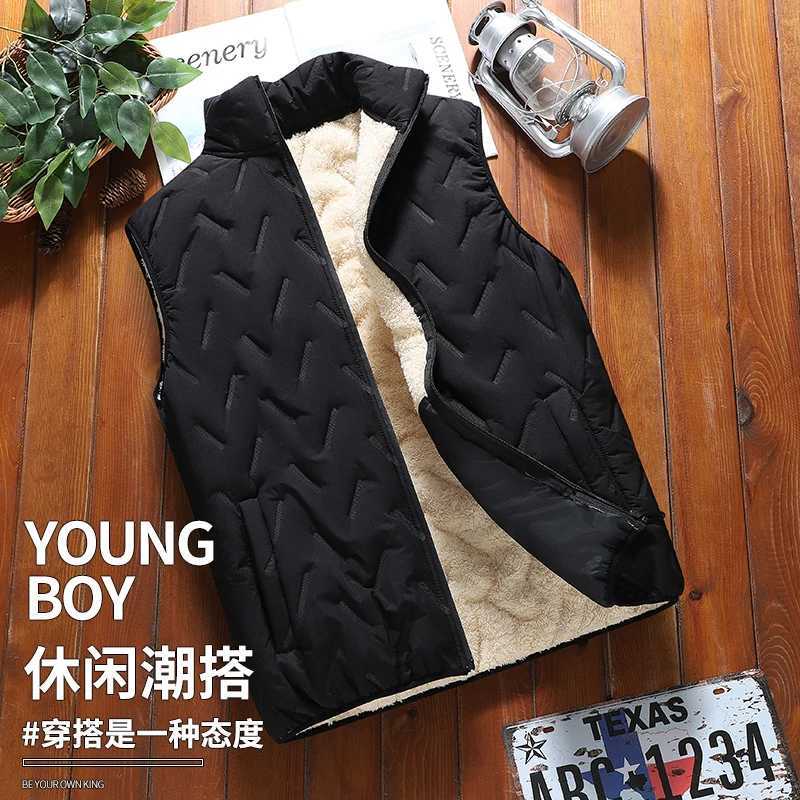 Autumn Winter Fashion Mens Padded Vest Jacket Casual Thick Waistcoat Warm Standing Collar Sleeveless Puffer Jackets Mens Tops W251029