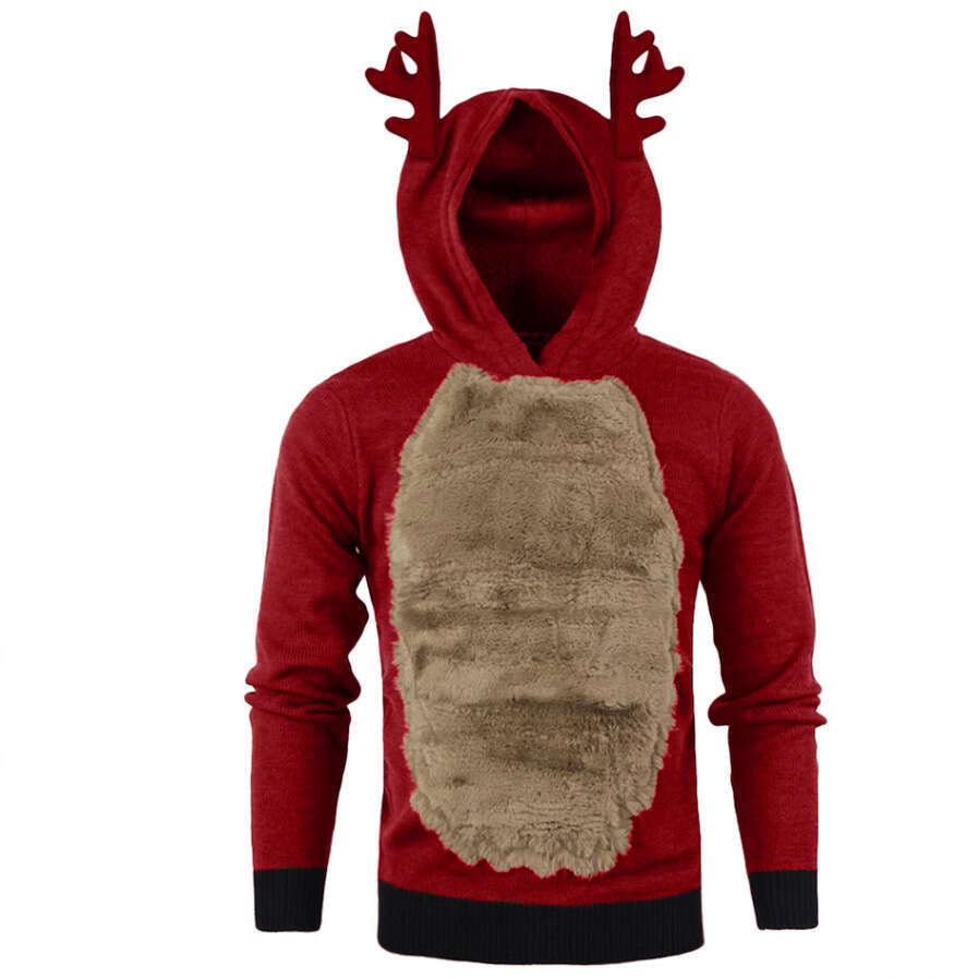 Mens Womens Christmas 3D Elf Print Hoodie Casual Long Slve Sweatshirt with Pockets winter