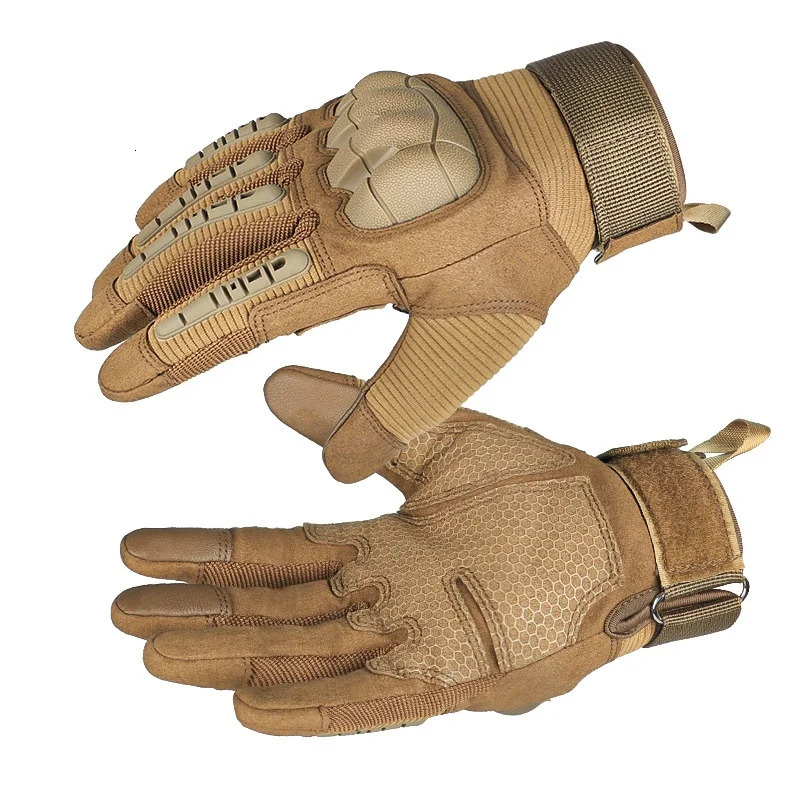 Touch Screen Tactical Full Finger Gloves Hard Rubber Paintball Airsoft Bicycle Combat Antiskid Cycling Work Glove Men 251013