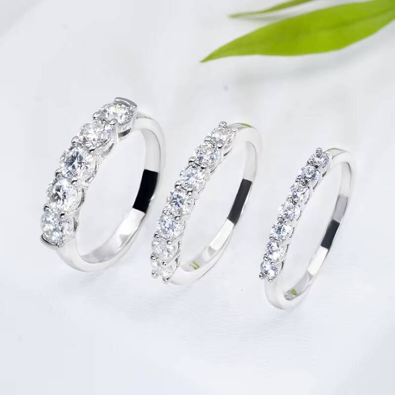 Newest Design Jewelry 14k 18k Gold Moissanite Ring White D VVS High End Eternity Band Ring for Engagement Wedding