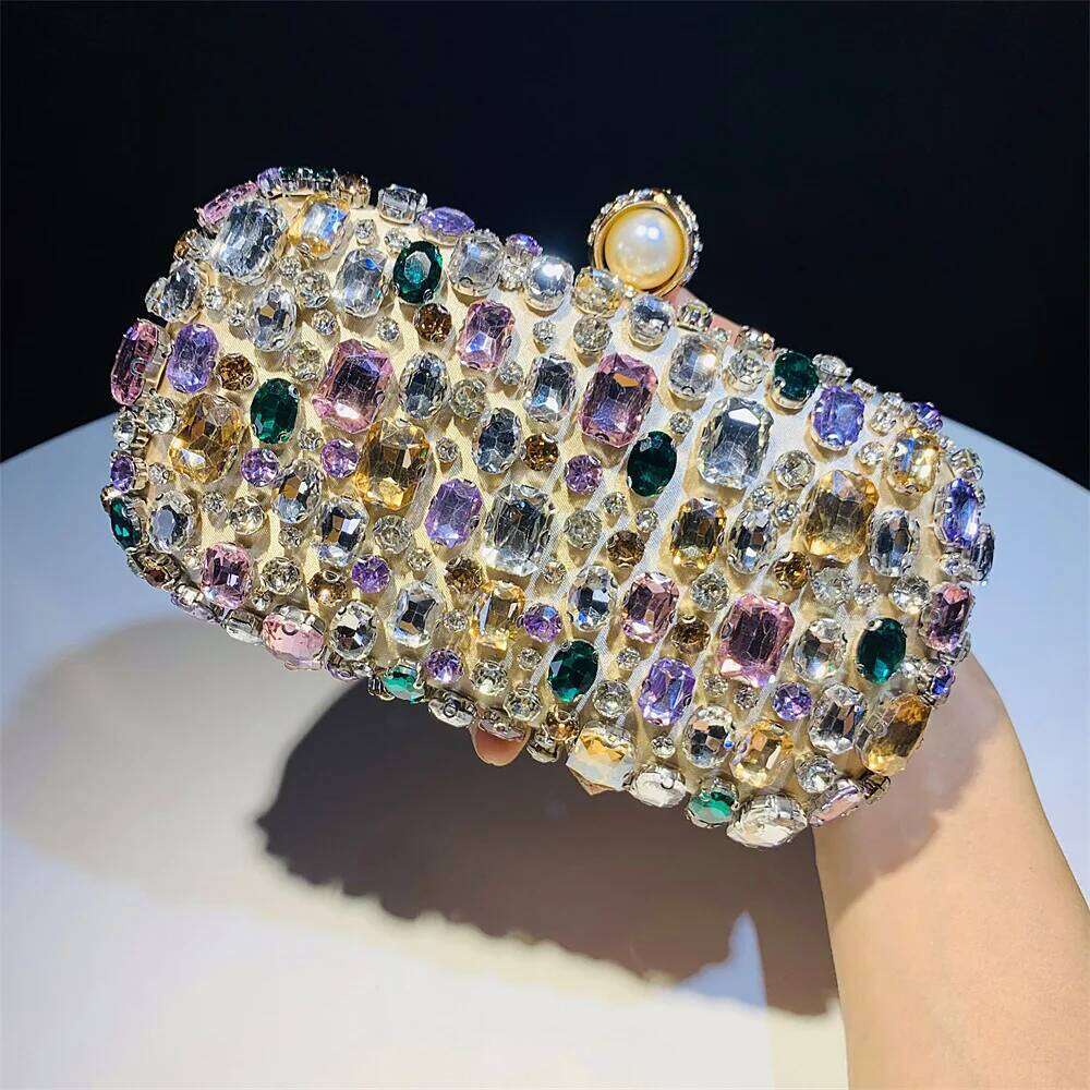 Designer Bags Full Dia-Encrusted Dia Dinner Women's Clutch Bag, Premium Box Bag. Luxury Bag