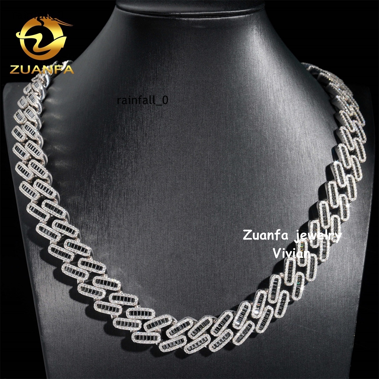 D Color VVS Moissanite Diamond 925 Sterling Silver 18MM Iced Cuban Link Chain Hip Hop Jewelry Men Cuban Link Chain Necklace