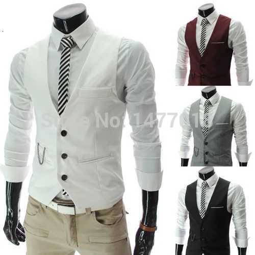 2025 New Grey Dress Vests Slim Fit Mens Suit Vest Casual Sleeveless Waistcoat Gilet Homme Formal Business Jacket Male W251029