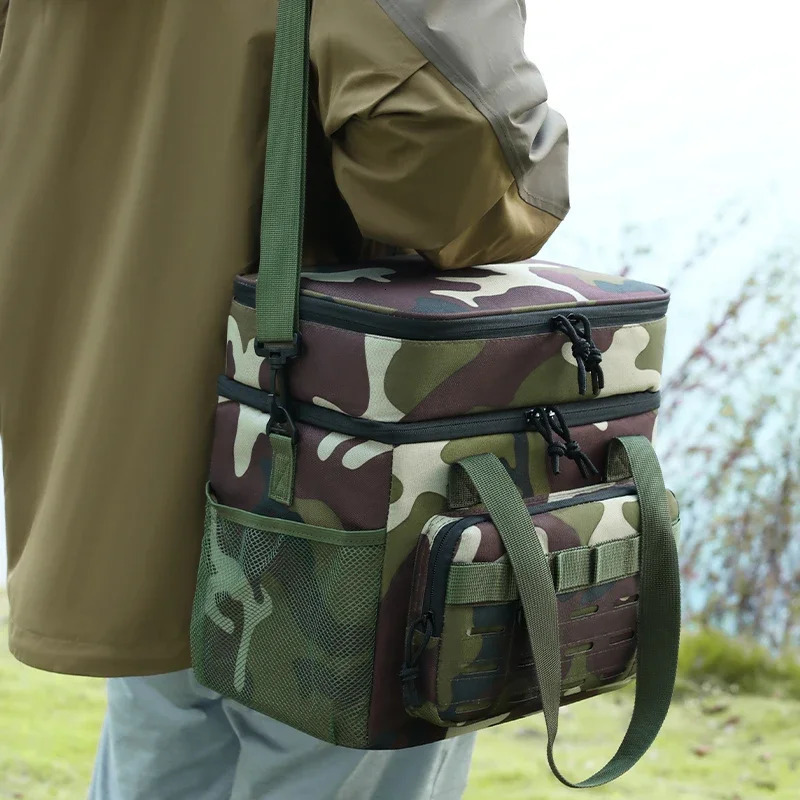 2Layer Tactical Lunch Bag Outdoor Picnic Cooler Bag Work Leakproof Insulated Durable Thermal Cooler Bag Meal Camping Picnic 251029
