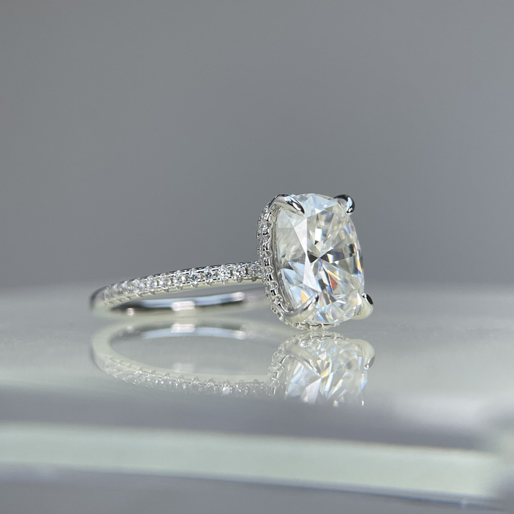TaiYang GRA 4CT 8x10 Marquise Cut Moissanite Ring for Women, Luxurious 925 Sterling Silver Wedding Engagement Diamond Ring with Moissanite Certificate