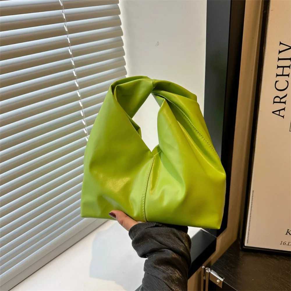Korean Style Large Capacity Simple Pleated Handbag Square Soft Wen Tote Bag Durable Solid Color Singleshoder Bag Wen D251029