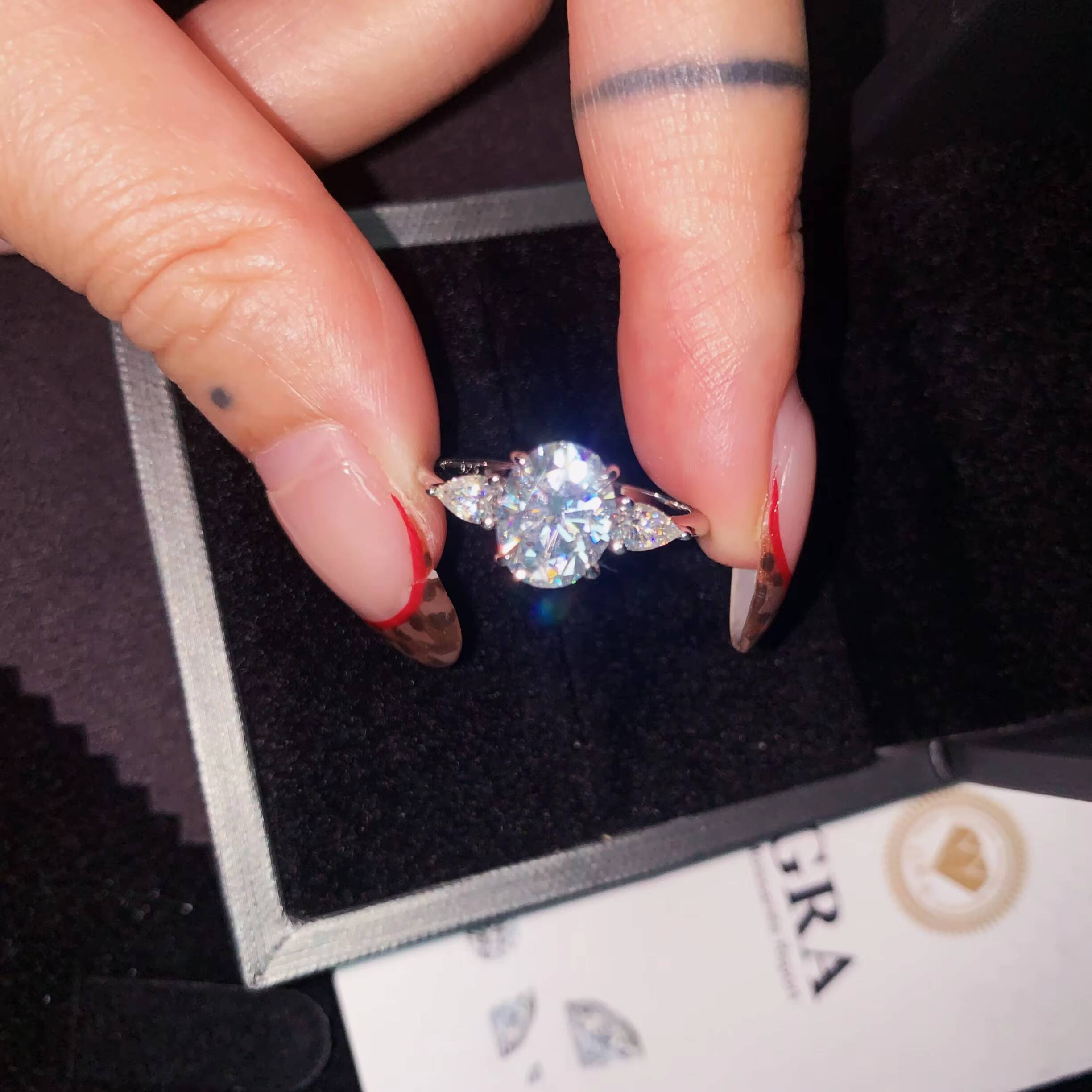 Classic Basic Timeless Oval Cut VVS Moissanite Ring Luxury Custom Moissanite Engagement Ring Half Eternity Ring