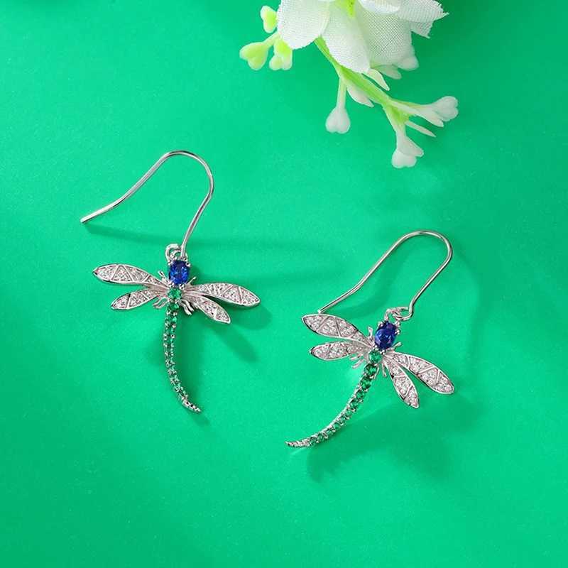 Huitan Exquisite Dragonfly Pendant Earrings Female Brilliant Zirconia Jewelry for Daily Party Delicate Insect Accessories GiftW251029