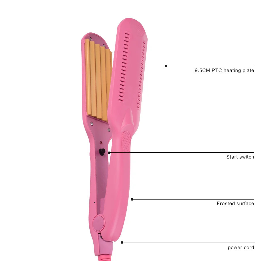 Ceramic Hair Crimper Iron 39mm for Volumizing Fluffy Hairstyle Corrugation Crimper Hair Iron Anti Static Ceramic Hair Crimping 251029