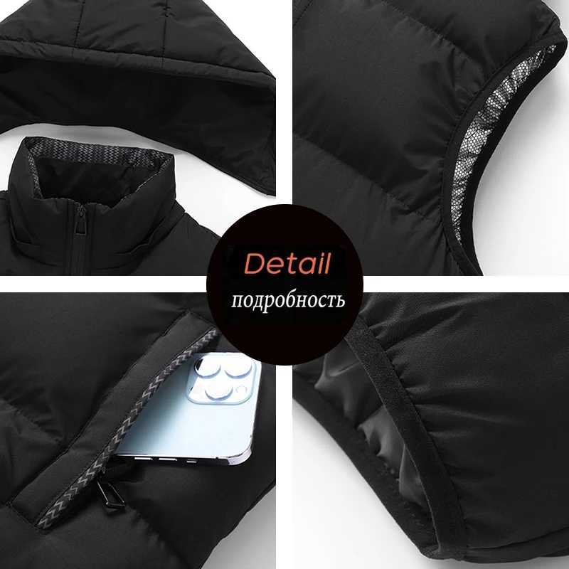 Winter Men Thicken Warm Sleeveless Vests Mens Autumn Detachable Hat Outwear Hooded Waistcoat Vest Jackets Mens Casual Vests Male W251029