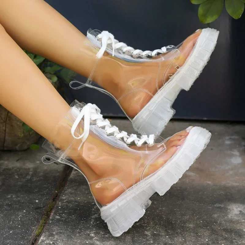 2025 New Sexy Transparent Comfortable Casual Fashion Womens Shoes Increased WearResistant Winter Boots Chaussure Femme Z251029