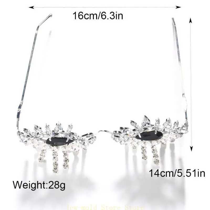 C71B Stylish Eyeglass Frame with Fringe Decoration Elegant Face Jewelry for Daily Life Parties Gatherings and TravelsW251029