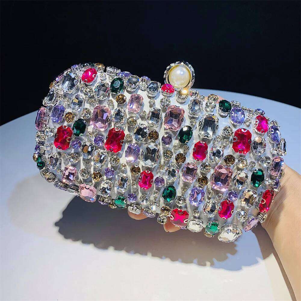 Designer Bags Full Dia-Encrusted Dia Dinner Women's Clutch Bag, Premium Box Bag. Luxury Bag