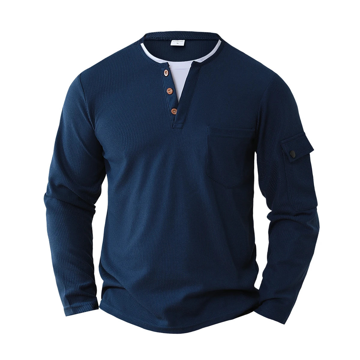 Spring and autumn men longsleeved solid color shirt standup collar comfortable buttondown fashionable slim S2XL 251029