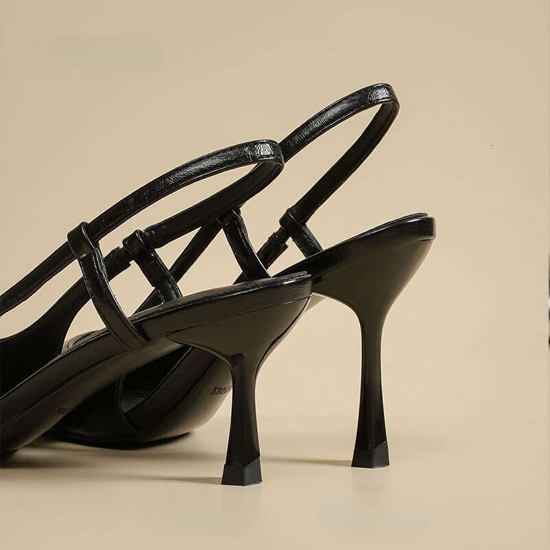 Silver Sandals for Designer Shoe Women 2025 New French Style Elegant High-end Closed Toe Backless Dress Shoes with Thin High Heels