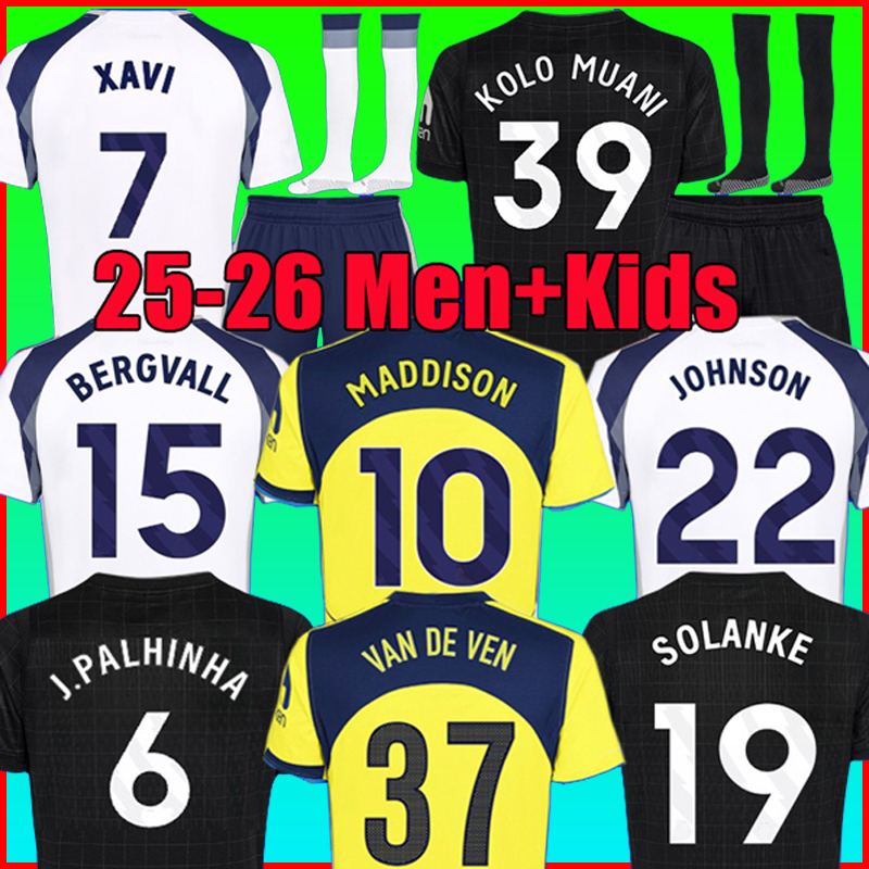 25 26 MADDISON KUDUS XAVI soccer Jersey KULUSEVSKI KOLO MUANI 2026 ROMERO VAN DE VEN SOLANKE GRAY TEL RICHARLISON J.PALHINHA Football kit shirts men kids set uniforms