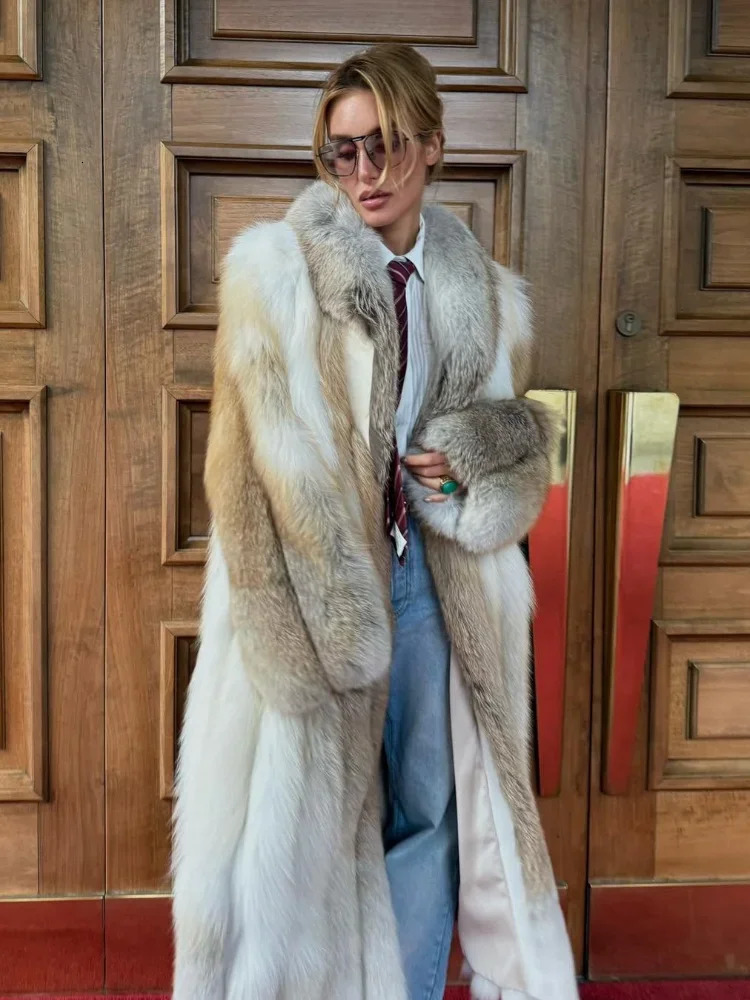 y Faux Fur Coat Women Winter Warm Fluffy Jacket Long Sleeve High Street Chic Female Overcoat Fashion Gradient Outwear 251028